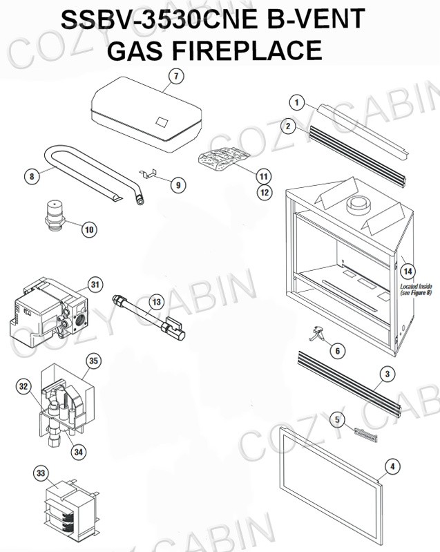 B-Vent Gas Fireplace (SSBV-3530CNE) #SSBV-3530CNE